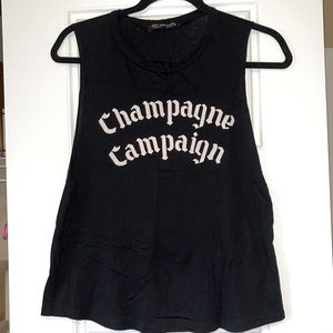 Champagne Campaign Black Muscle Tank